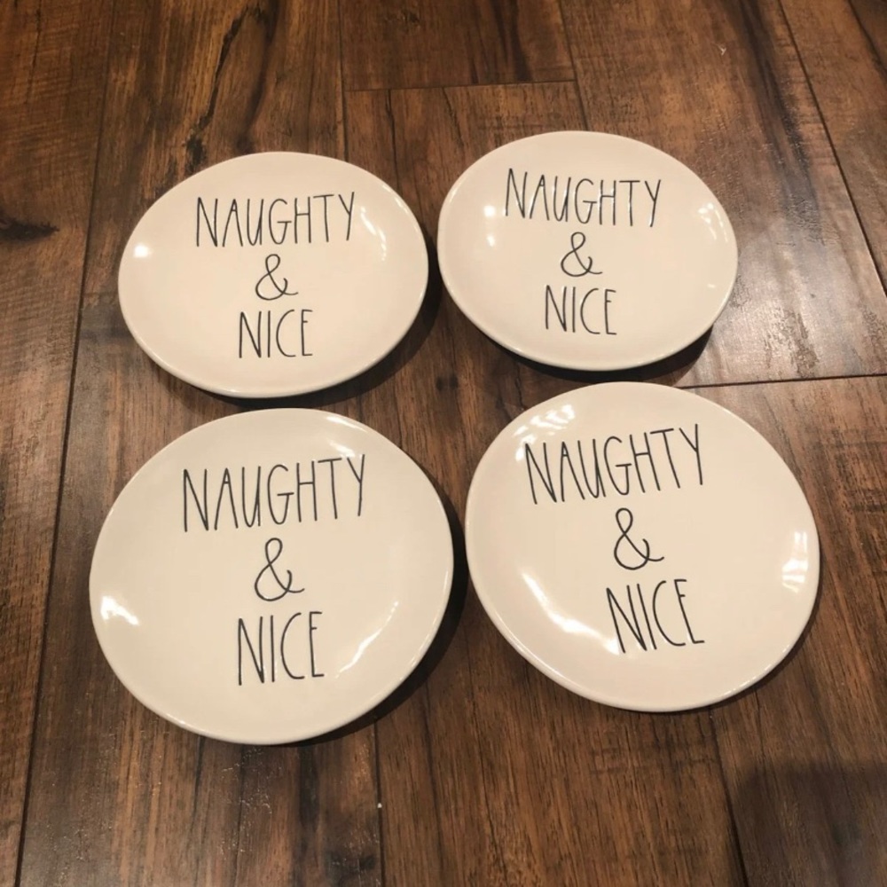 Rae Dunn naughty & nice appetizer plates